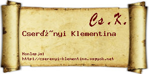 Cserényi Klementina névjegykártya